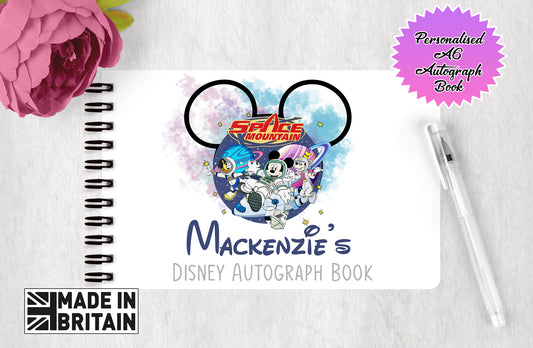 Personalised Disney Autograph Book - Classic Disney Attractions Series - Space Mountain