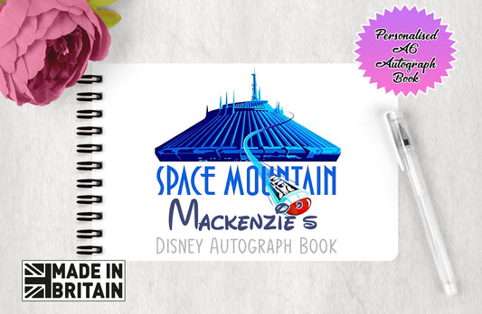 Personalised Disney Autograph Book - Classic Disney Attractions Series - Space Mountain