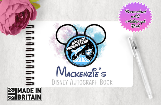 Personalised Disney Autograph Book - Classic Disney Attractions Series - Space Mountain