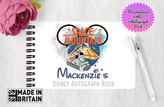 Personalised Disney Autograph Book - Classic Disney Attractions Series - Space Mountain
