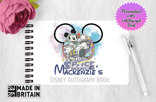 Personalised Disney Autograph Book - Classic Disney Attractions Series - Space Mountain