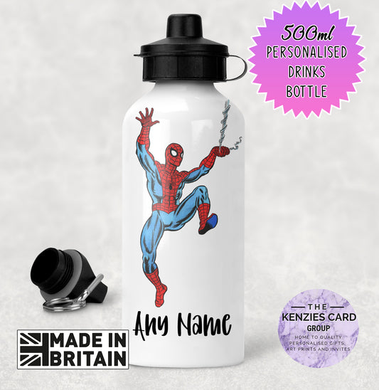 Personalised Disney Marvel Spiderman 500ml Metal Water Bottle