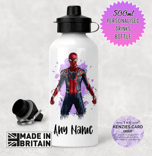 Personalised Disney Marvel Spiderman 500ml Metal Water Bottle