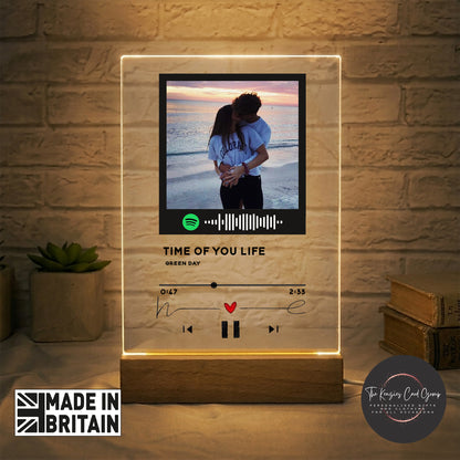 Personalised Spotify Photo Plaque with LED Light | Custom Music Gift