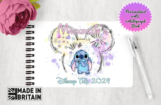 Personalised Disney Autograph Book - Lilo and Stitch - Stitch Castle Edition V1