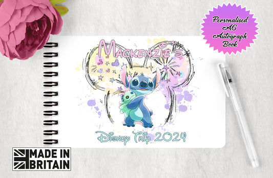 Personalised Disney Autograph Book - Lilo and Stitch - Stitch Castle Edition V2