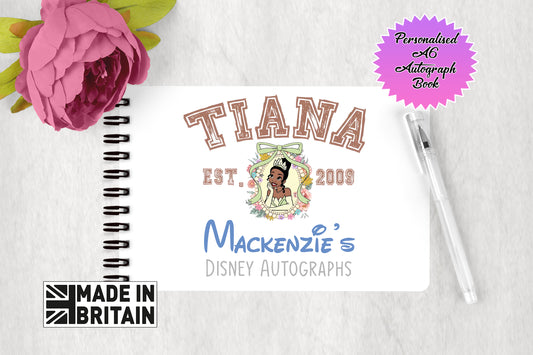 Personalised Disney Autograph Book -Disneys Princess Tiana Editon