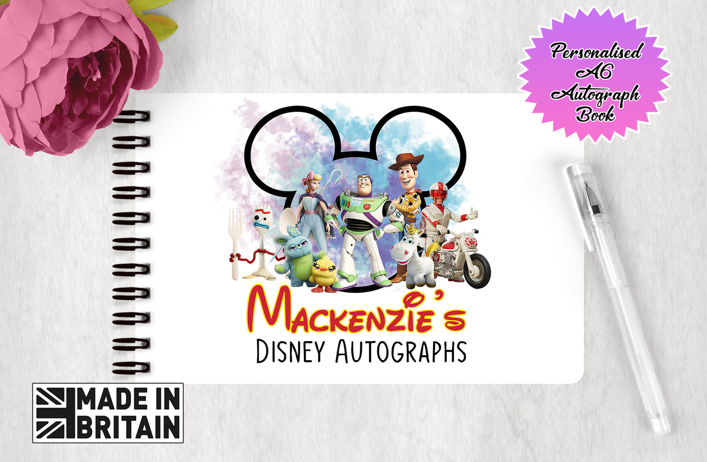 Personalised Disney Autograph Book -  Toy Story Edition -