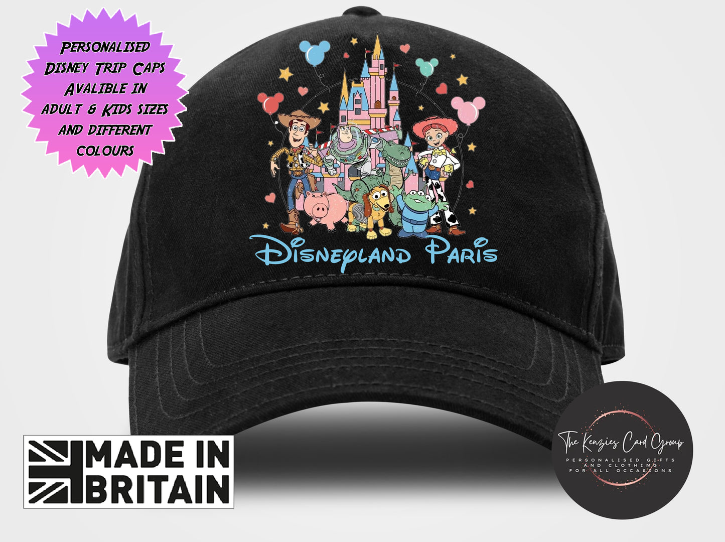 Personalised Disneyworld / Disneyland Paris Matching Family Caps - Disney Castle Toy Story Edition 2