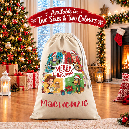 Personalised Christmas Santa Sack Gift Sack Gift Bag - Disneys Toy Story Edition V1