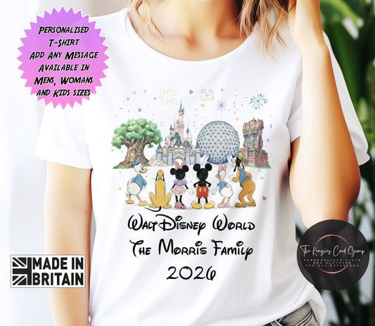 Personalised Disney Trip Matching Family Trip T Shirts -Walt Disney World Icons Edition