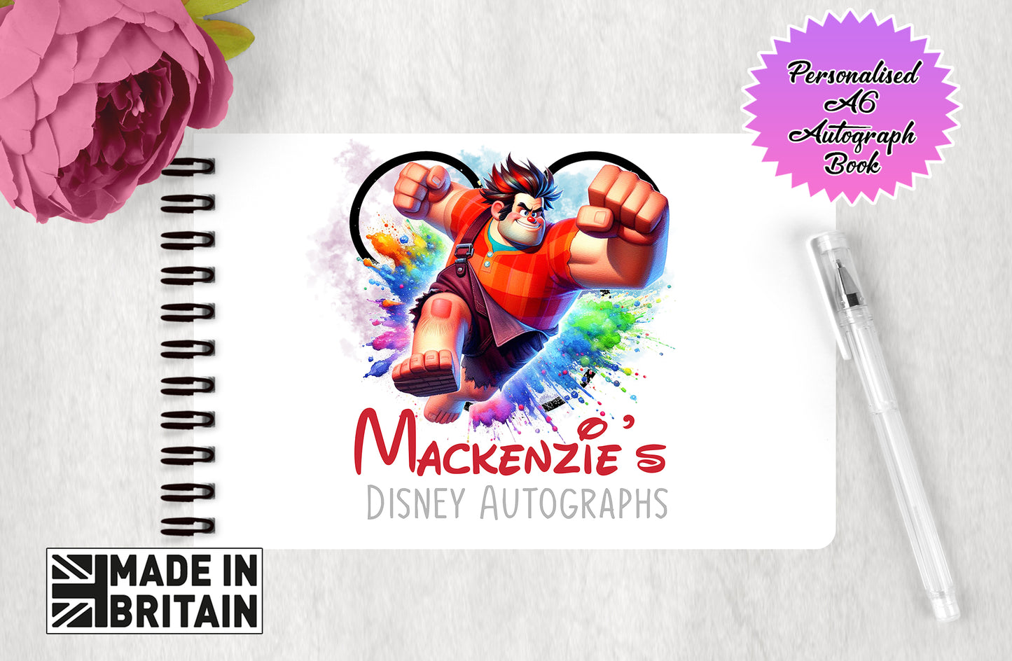 Personalised Disney Pixar Autograph Book - Wreck it Ralph Editon V3