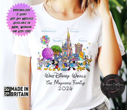 Personalised Disney Trip Matching Family Trip T Shirts -Walt Disney World Icons Edition