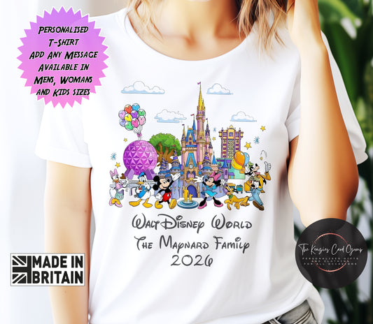 Personalised Disney Trip Matching Family Trip T Shirts -Walt Disney World Icons Edition