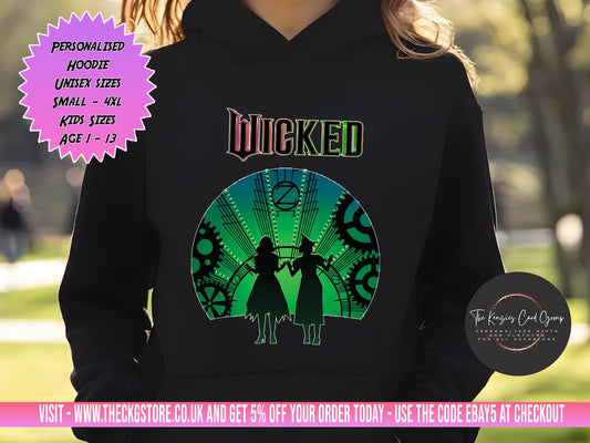 Personalised Wicked Movie Musical Hoodie Wicked The Musical Hoodie Defying Gravity Popular Hoodie Wicked UK Tour Hoodie West End Musical V2