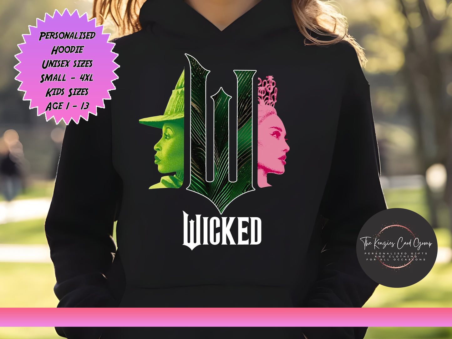 Personalised Wicked Movie Musical Hoodie Wicked The Musical Hoodie Defying Gravity Popular Hoodie Wicked UK Tour Hoodie West End Musical V3