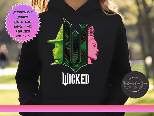 Personalised Wicked Movie Musical Hoodie Wicked The Musical Hoodie Defying Gravity Popular Hoodie Wicked UK Tour Hoodie West End Musical V3
