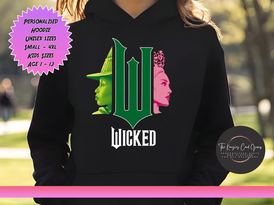 Personalised Wicked Movie Musical Hoodie Wicked The Musical Hoodie Defying Gravity Popular Hoodie Wicked UK Tour Hoodie West End Musical V4
