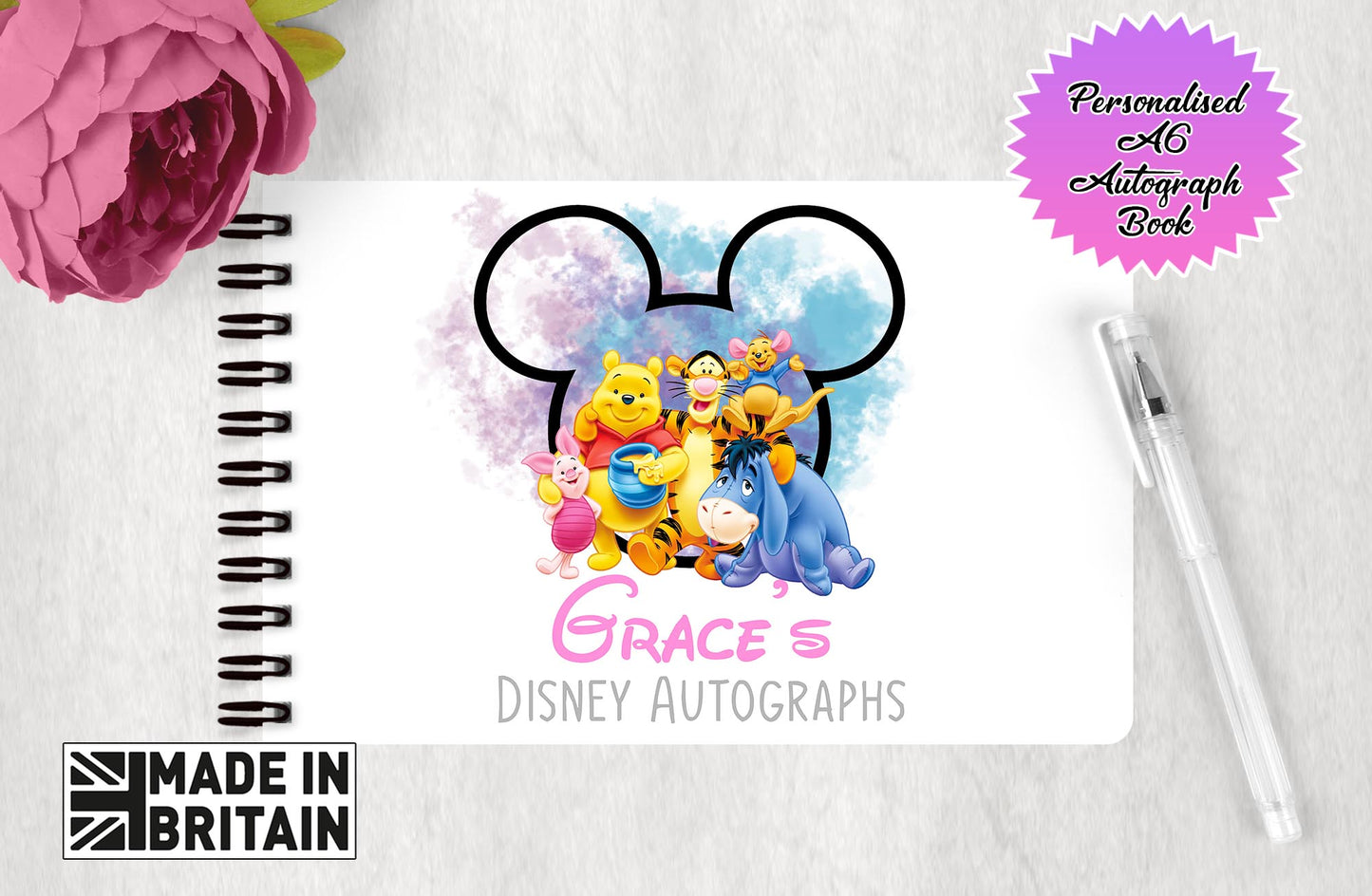 Personalised Disney Autograph Book - Winnie The Pooh and Friends Edition V2