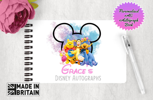 Personalised Disney Autograph Book - Winnie The Pooh and Friends Edition V2