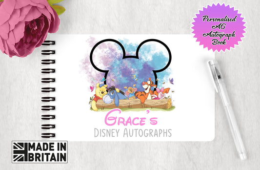 Personalised Disney Autograph Book - Winnie The Pooh and Friends Edition