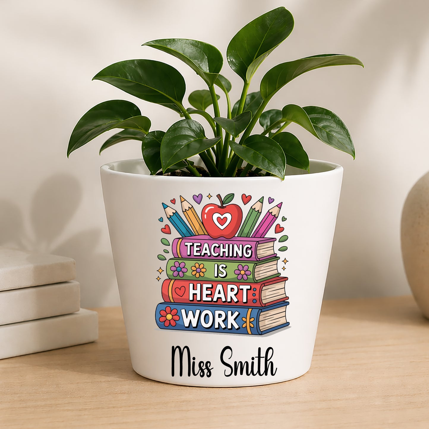 Personalised Teacher Plant Pot | Custom Teacher Appreciation Gift, Thank You Present