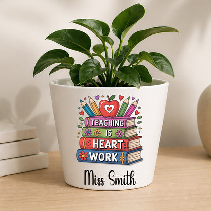 Personalised Teacher Plant Pot | Custom Teacher Appreciation Gift, Thank You Present