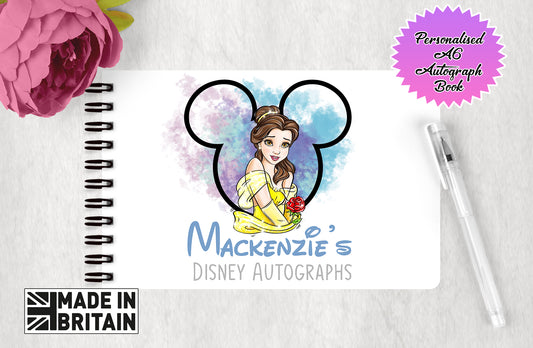 Personalised Disney Autograph Book - Disney Princess Belle Edition V3