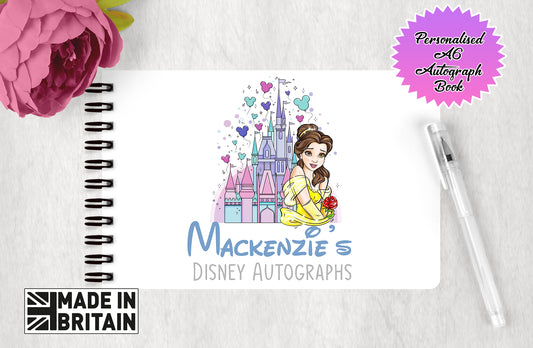 Personalised Disney Autograph Book - Disney Princess Belle Edition V2