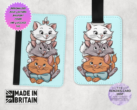 Personalised Disney's Marie Aristo Cats Edition Passport and Luggage Tag Set