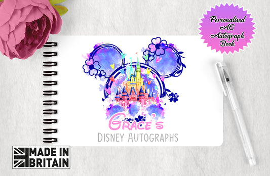 Personalised Disney Autograph Book - Floral Castle Edition