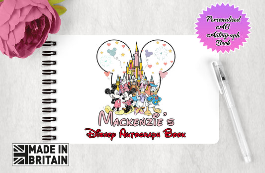 Personalised Disney Autograph Book - Mickey and Gang Disney Castle