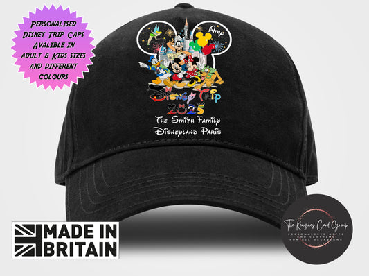 Personalised Disneyworld / Disneyland Paris Matching Family Caps - Fab 5 Edition 1