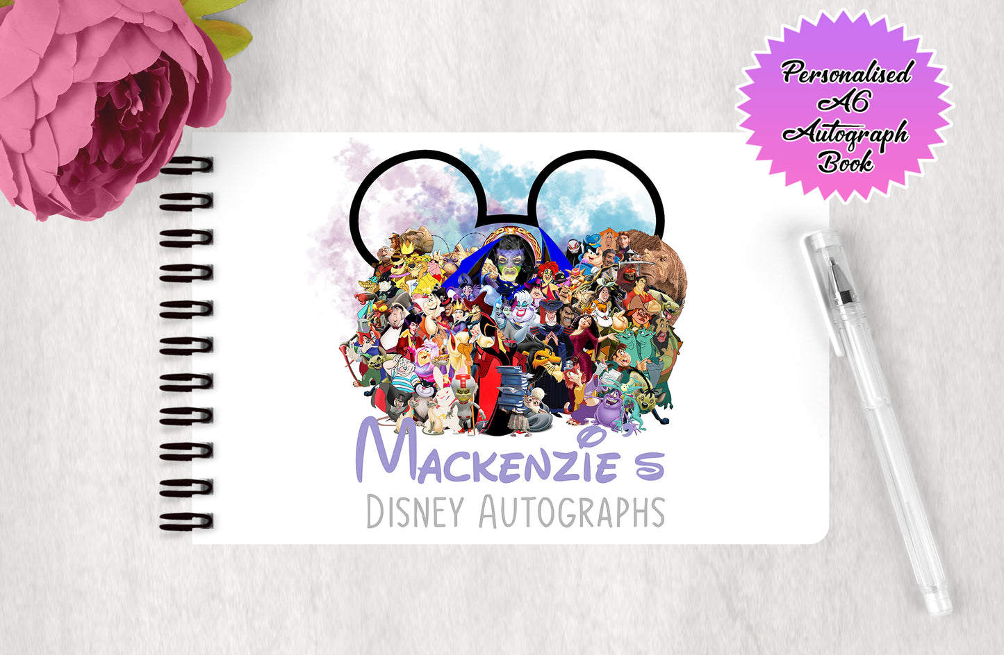 Personalised Disney Villans Autograph Book - Disney Villans Group Edition V3