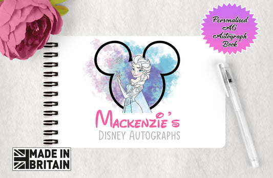 Personalised Disney Autograph Book - Disney Frozen Elsa Edition V2