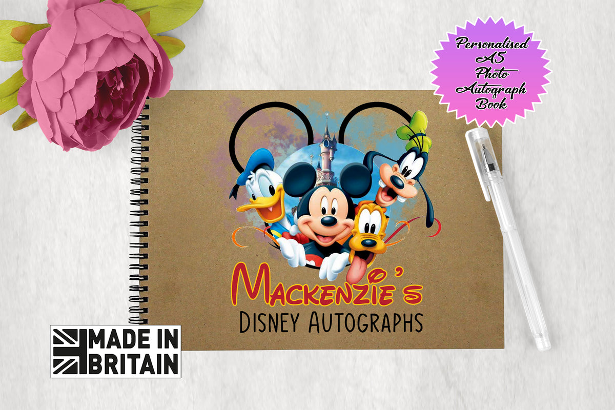 Personalised Disney Fab Five Photo Autograph Book A5 - Castle Edition