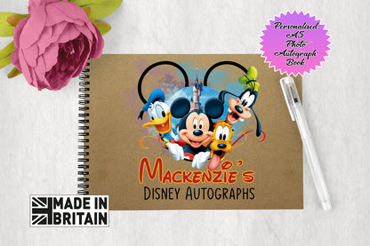 Personalised Disney Fab Five Photo Autograph Book A5 - Castle Edition