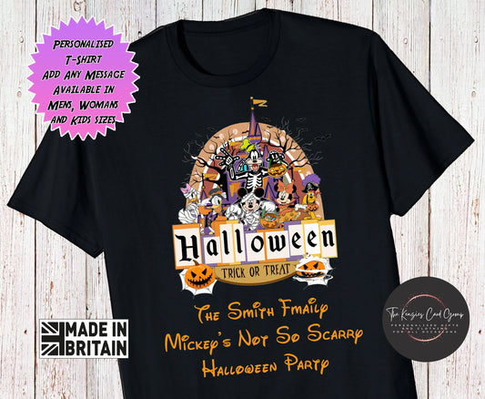 Personalised Mickey's Not So Scarry Halloween Matching Family Trip T-Shirts 2025