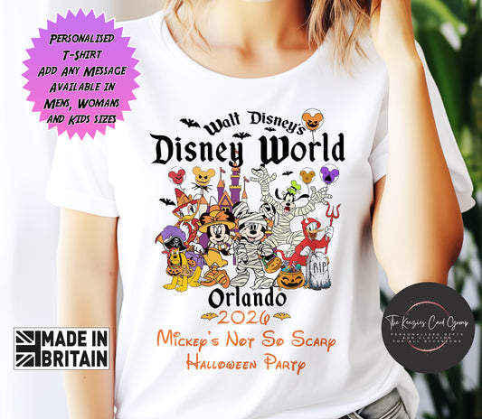 Personalised Disney Trip Matching Family Trip T Shirts - Mickeys Not So Scary Halloween Event T Shirts WDW