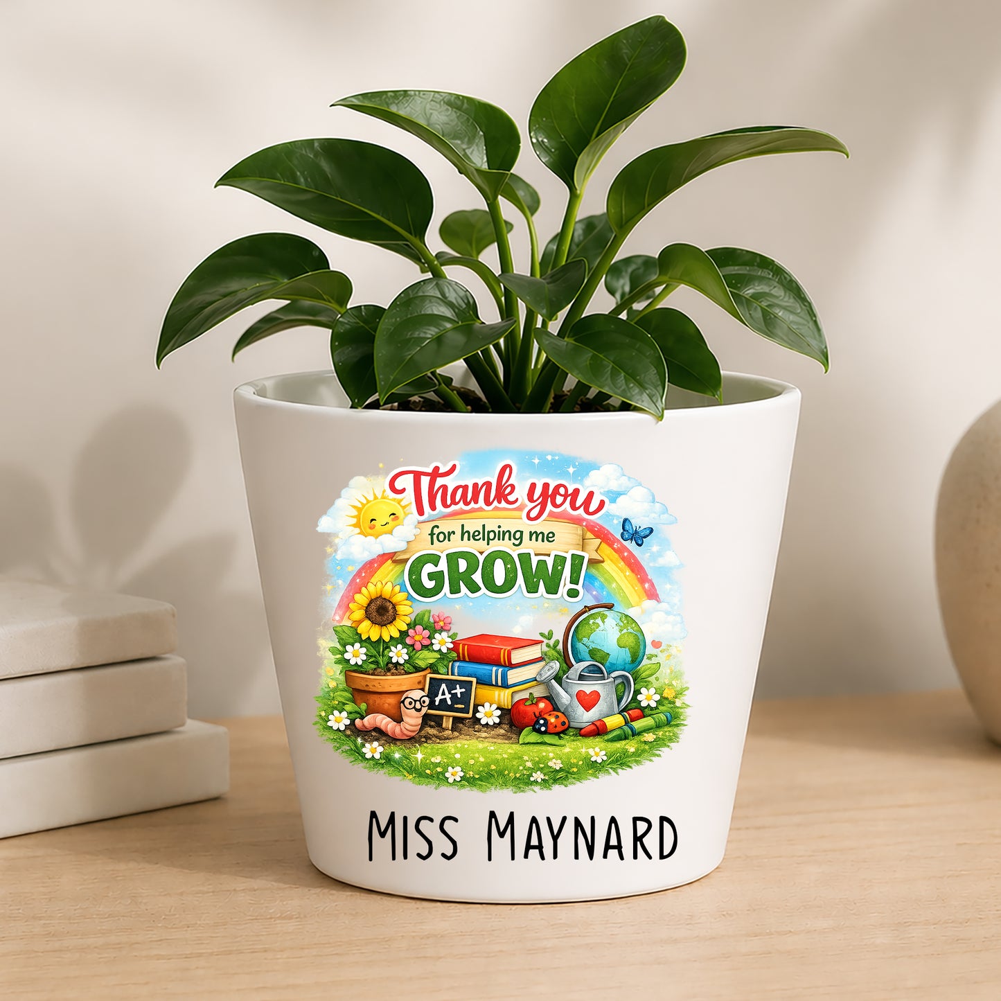 Personalised Teacher Plant Pot | Custom Teacher Appreciation Gift, Thank You Present
