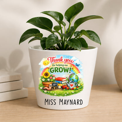 Personalised Teacher Plant Pot | Custom Teacher Appreciation Gift, Thank You Present