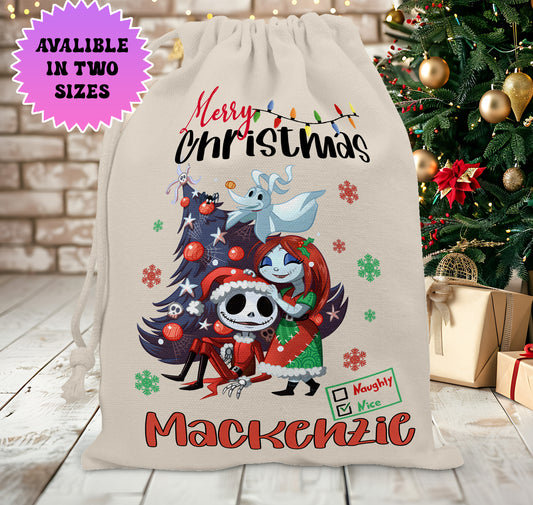 Personalised Disney Christmas Stock Gift Sack - Jack Skellington Edition