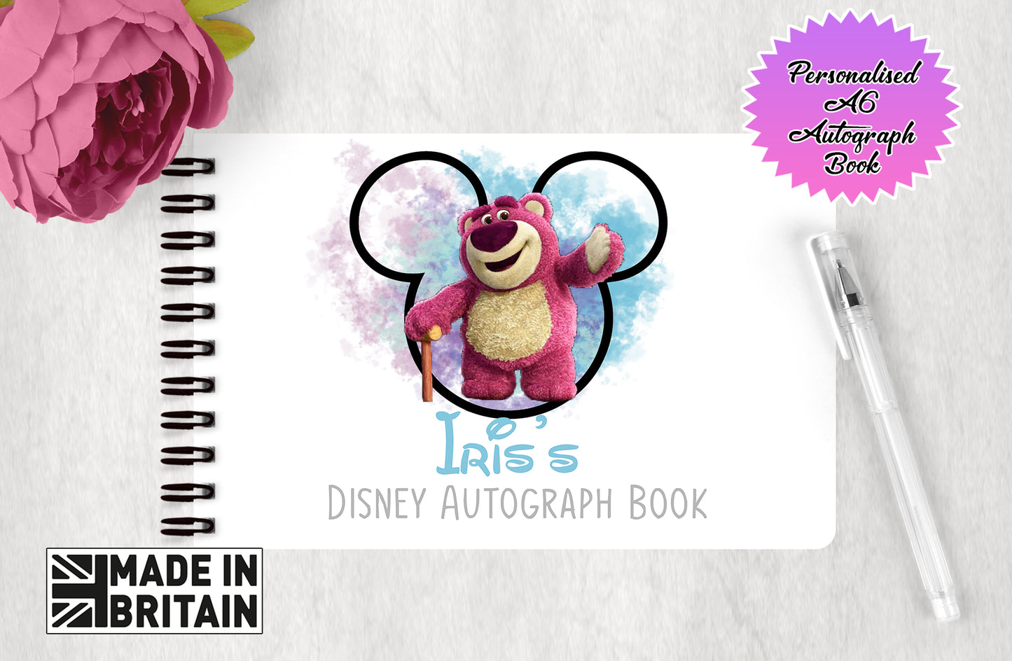 Personalised Disney Autograph Book -  Toy Story - Lotso Bear