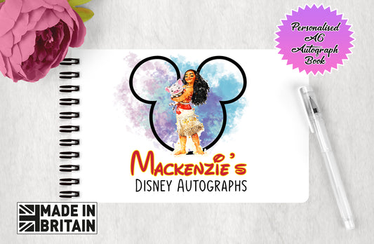 Personalised Disney Autograph Book - Moana Edition Autograph Book
