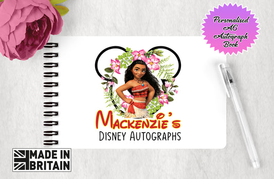Personalised Disney Autograph Book - Moana Edition Autograph Book