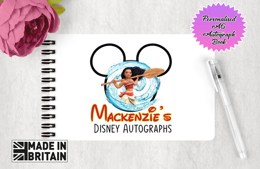 Personalised Disney Autograph Book - Moana Edition Autograph Book