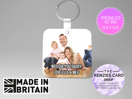 Personalised Photo Keyring Any Picture Custom Keyring Double Single side Print