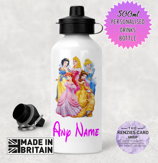 Personalised Disney Princess 500ml Metal Water Bottle