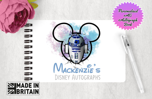 Personalised Disney Autograph Book - Star Wars R2D2 Edition V2