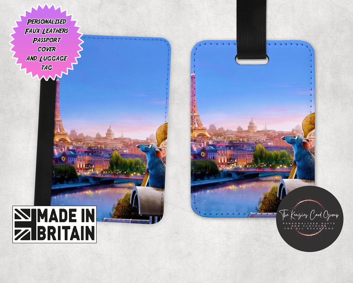 Personalised Disney's Pixar Ratatouille Edition Passport and Luggage Tag Set V4